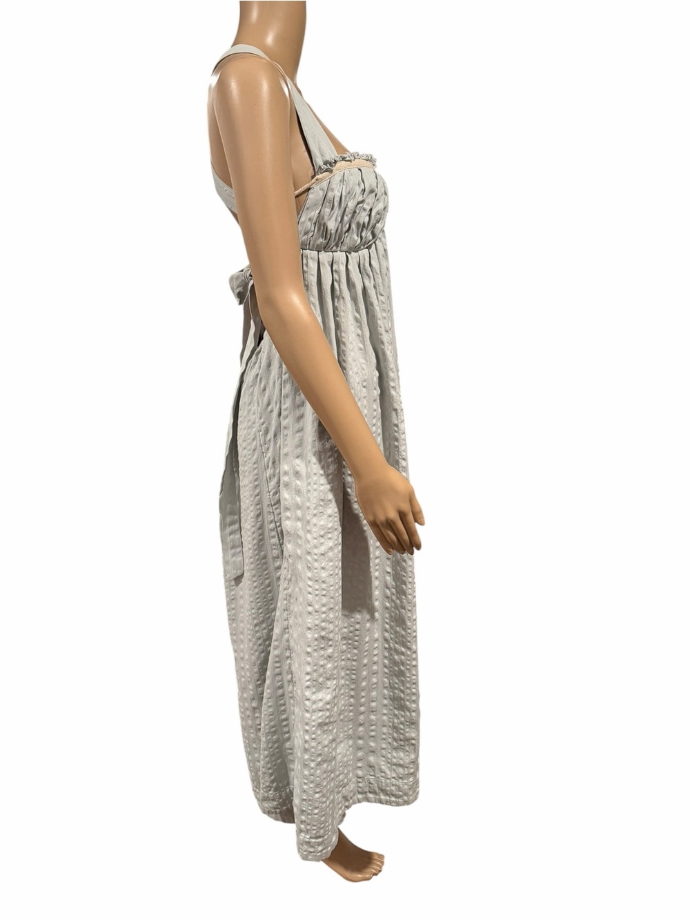 Free People FREE-EST BLUE GRAY POPPY MIDI DRESS Pleated Size M - Picture 6 of 12
